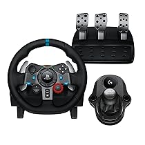 Logitech G G29 SE Driving Force – volante e pedali da corsa, ritorno di forza dinamico, vera pelle + Logitech G Driving Force Shifter – Per PS5, PS4 and PC, Mac – Nero