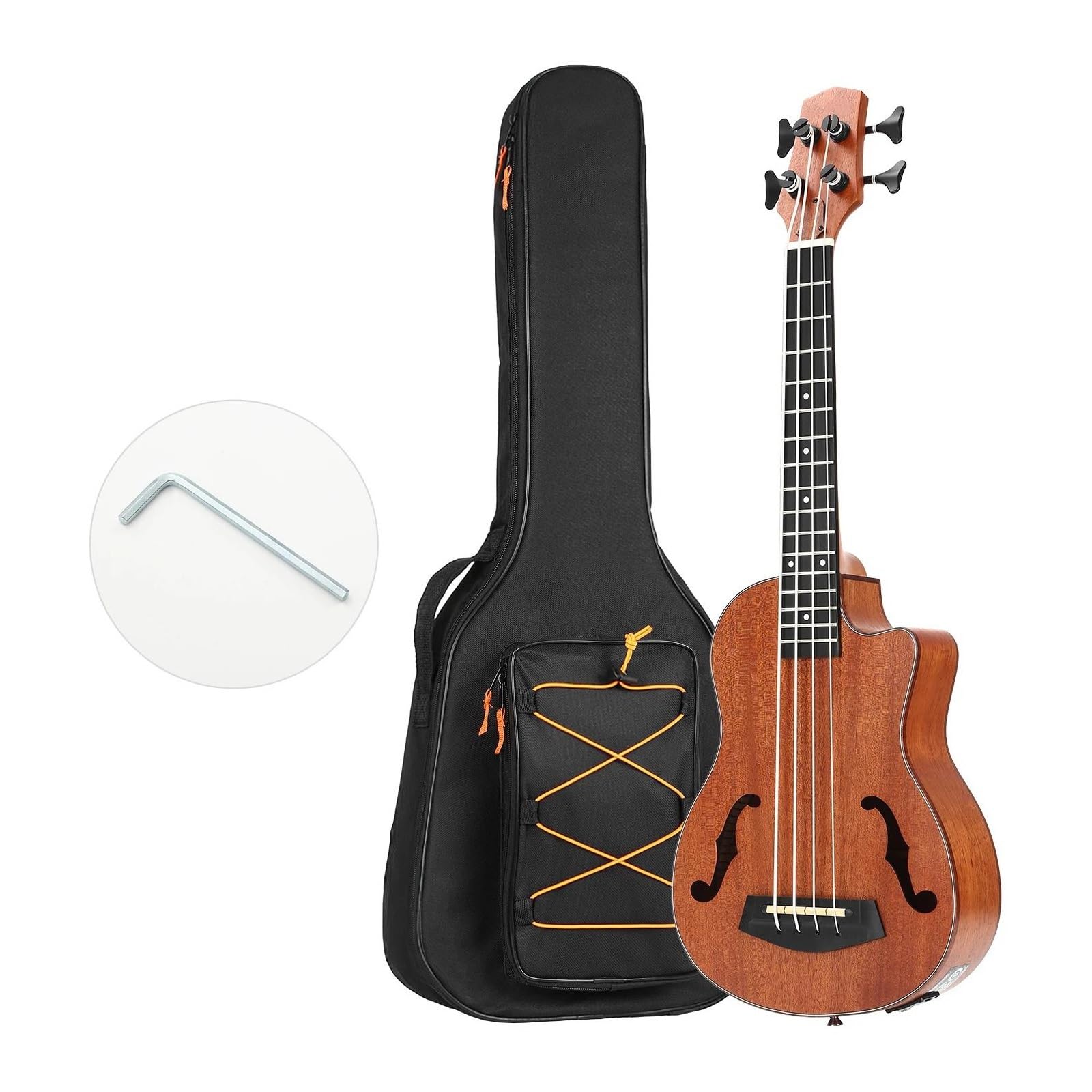 30 Calowy Elektryczny Akustyczny Ukulele Basowy Tenorowy Z Torbą Koncertową I Stalowymi Strunami Ukulele Dla Dorosłych