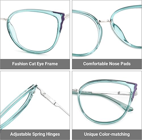 Miniatura 4 de Zeelool ZJGX338746 - Gafas de moda con lentes transparentes sin receta para mujeres y hombres, ZJGX338746