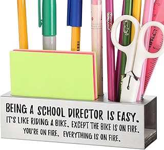 TRCENDE School Director Appreciation Gift, Start School Year Gifts, Back to School Gift for School Director, Thank You Gifts for School Director, Multi-Functional Pencil Holder for Desk XB486