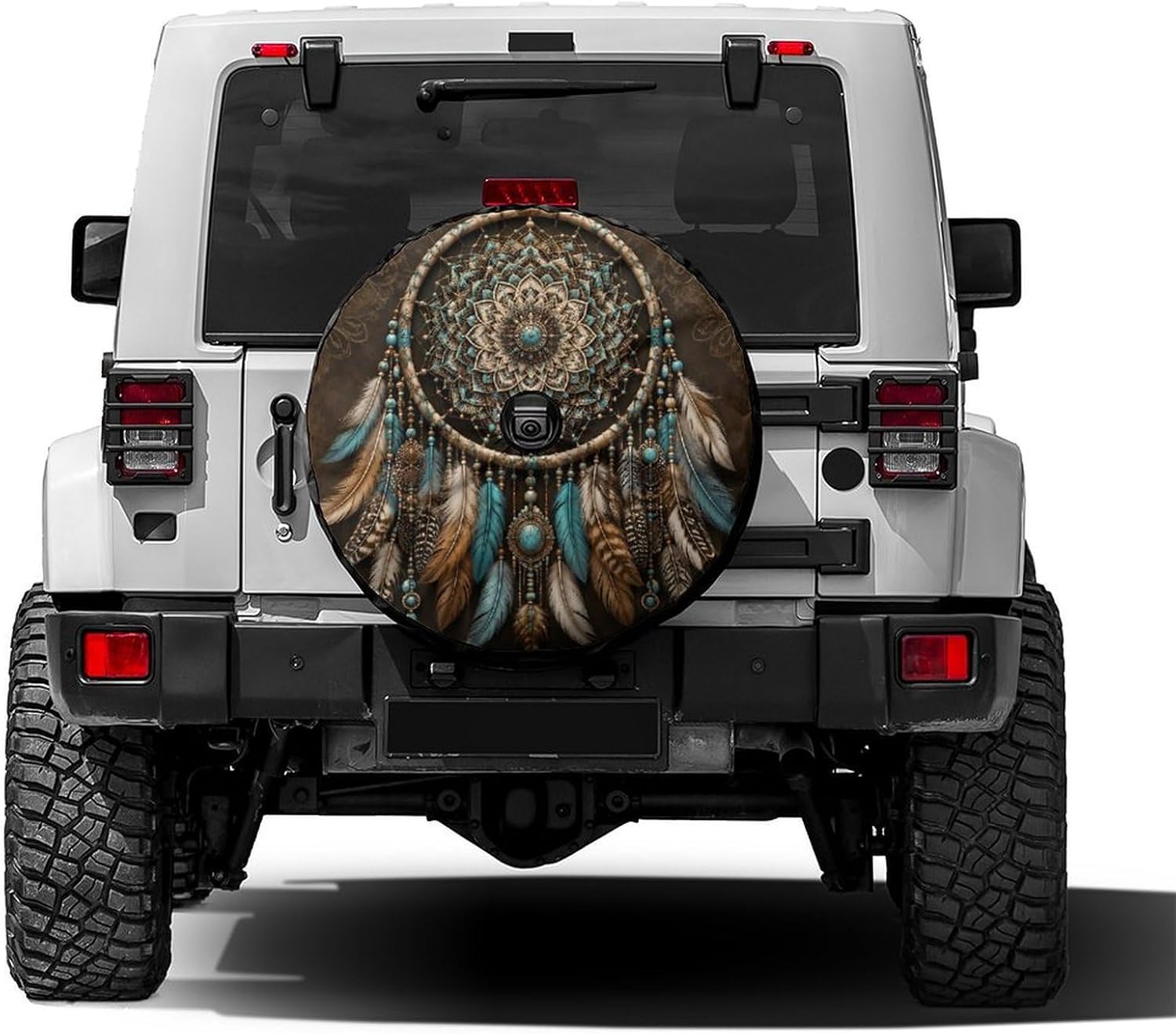 Rustic Acoustic Guitar Mountain Campfire Spare Tire Cover with Backup Camera Hole Waterproof Dust-Proof UV Sun Wheel Covers for RV Trailer RV SUV Truck and Many Vehicle 17 Inch