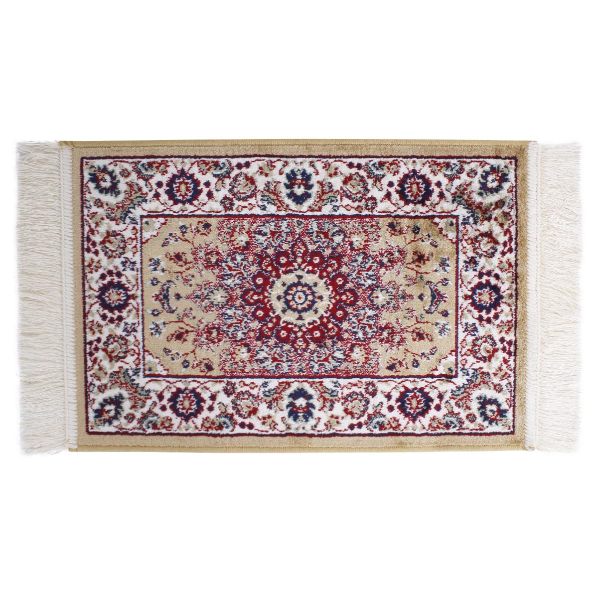 SaRani Tappeto Classico Tradizionale, Motivo Floreale, con Frange, Tessuto Viscosa, Arredo Casa (Oro, 160x230 cm)