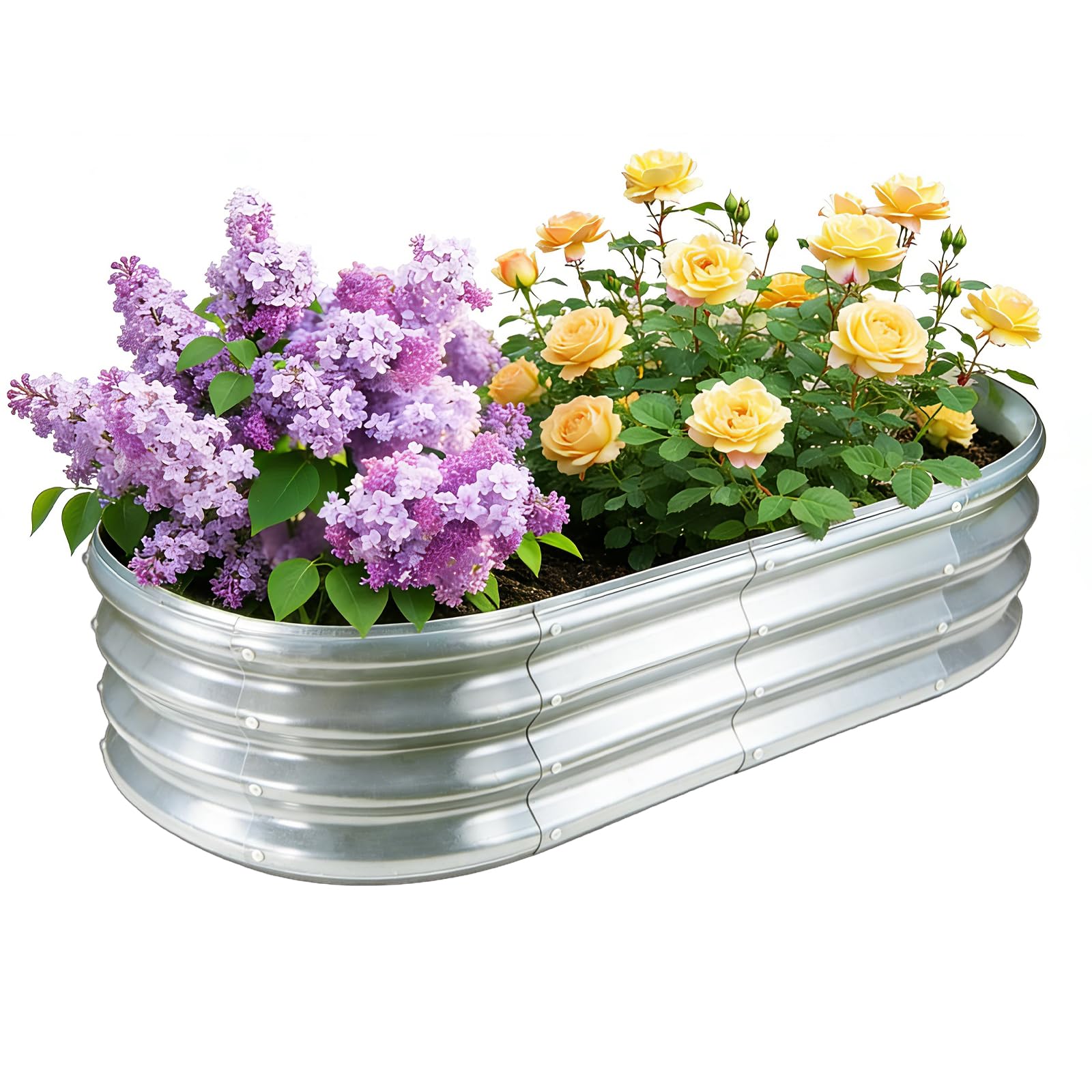 GOOZOO Galvanized Planter Raised Garden Bed