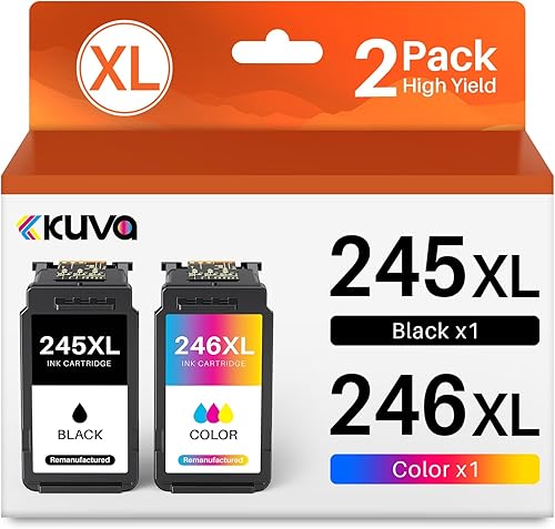 Kuva 245XL 246XL Cartucho de tinta de repuesto para Canon Ink 245 y 246 PG245 CL246 MX490 TR4520 MG2522 TR4500 TR4520 TS3322 TS3122 TS3320 (PG245xl