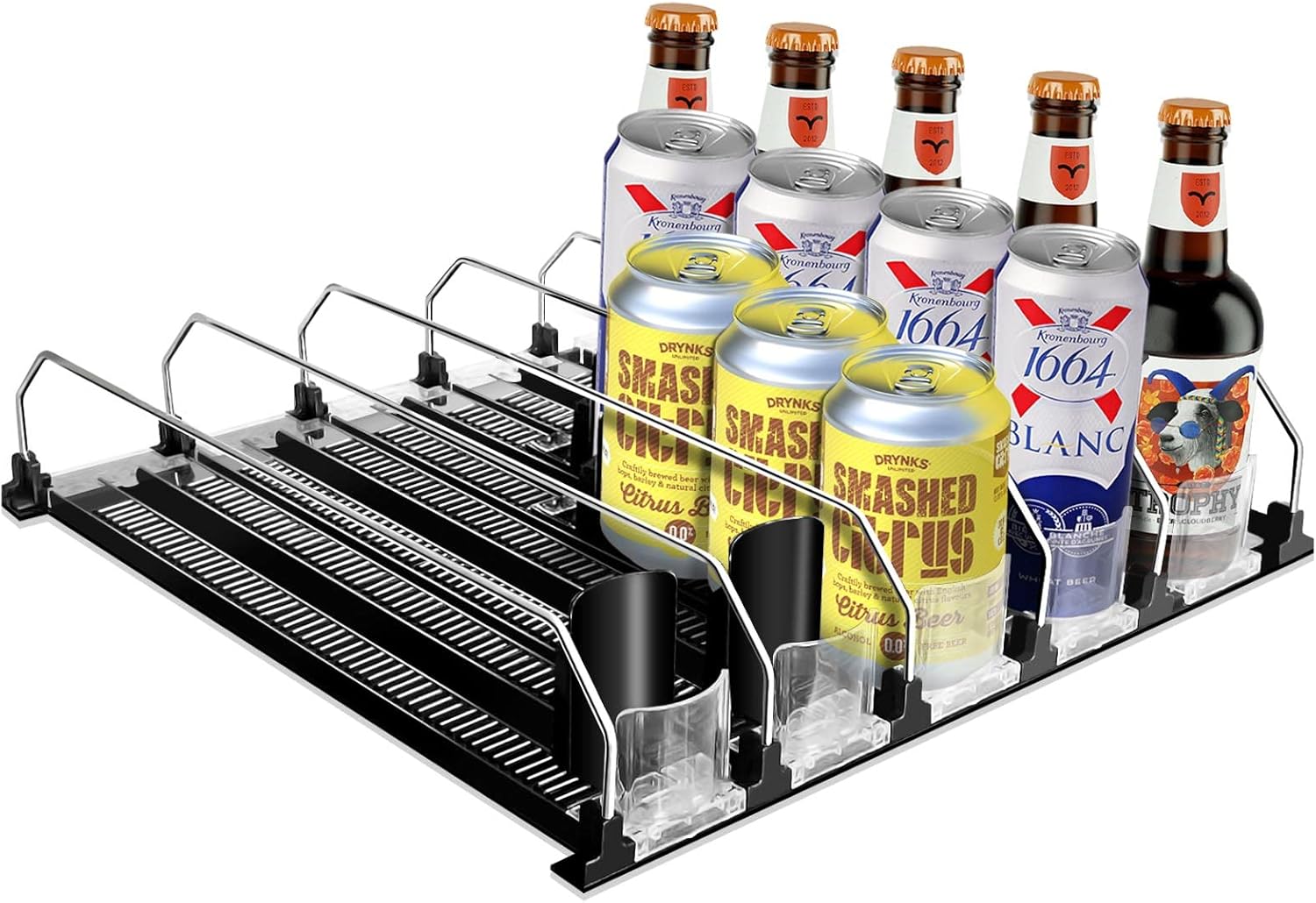 TOYUWINS Drink Organizer,Automatic Pusher Glide,Fridge Organization,Can