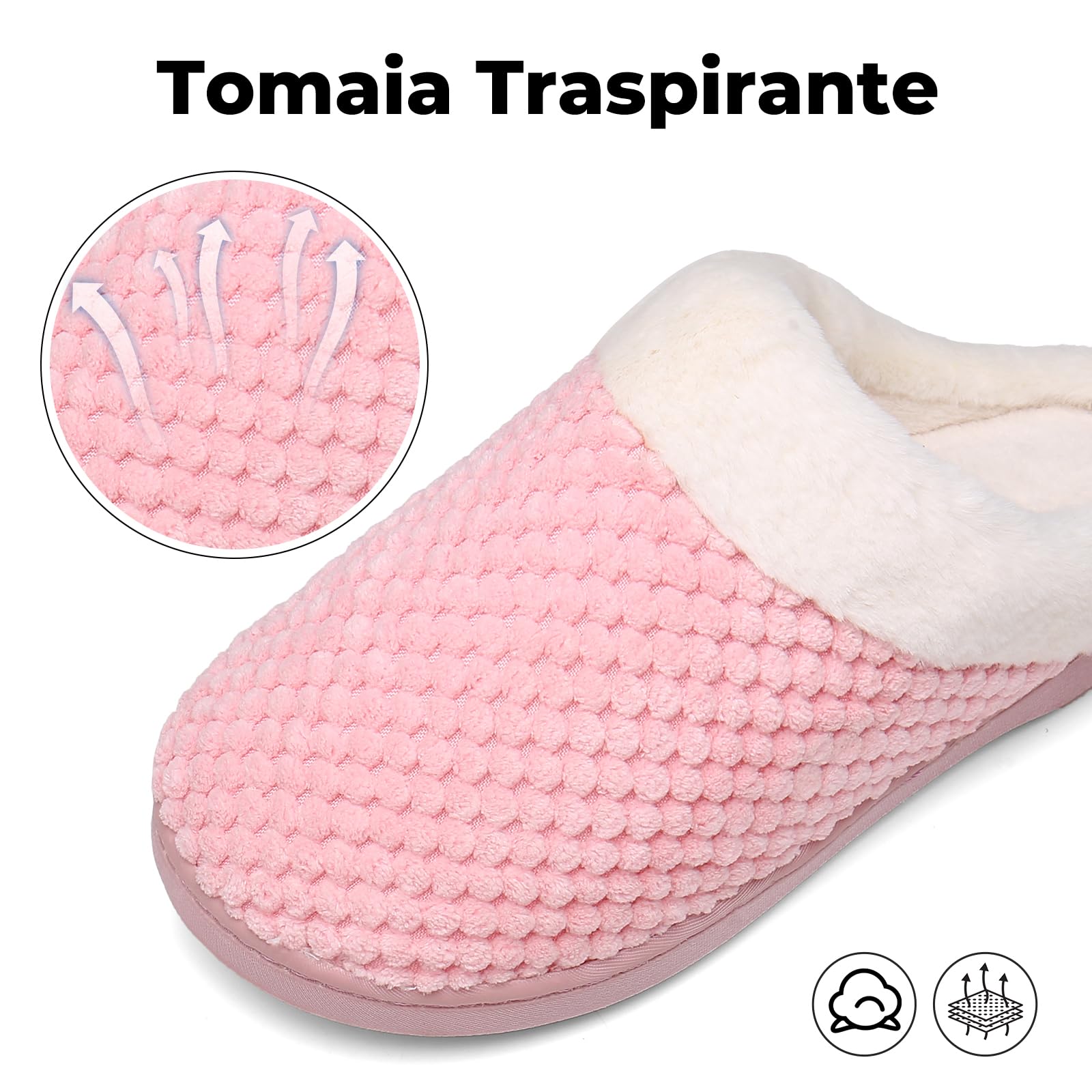 Mishansha Pantofole Donna Uomo Memory Foam in Caldo Cotone Scarpe da Casa