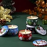 TIED RIBBONS Wax Pack Of 3 Christmas Scented Candles (Multi, 5.8 X 3.8 Cm) For Relaxation Home Office Living Room Table, Ideal Gift For Christmas - Christmas Decorations Items For Home
