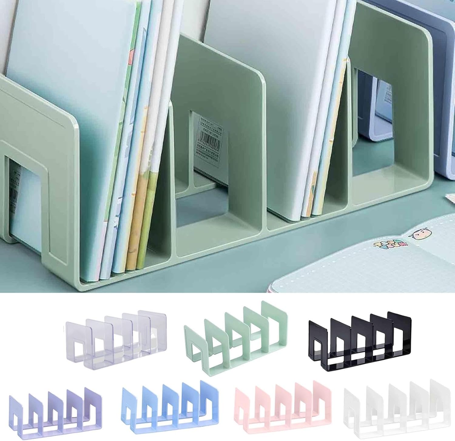 Acrylic File Organizer, 4-Compartment Clear Desk Organizer for Mail, Letters, Papers, Notebooks, Electronics, and Office Supplies, Sturdy and Space-Saving (Purple) image 9 of 9 B0DZX9YR7C