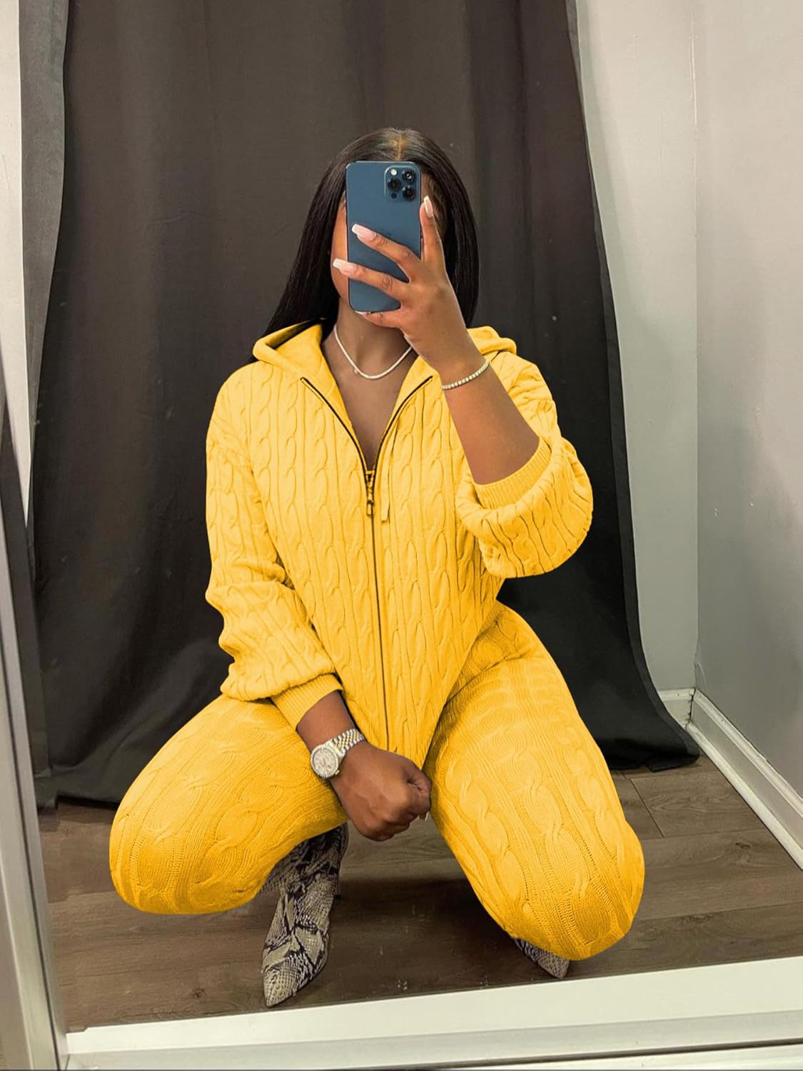 Nimsruc Knit Two Piece Outfits For Women Sweater Sets Matching Clothing - Image 4