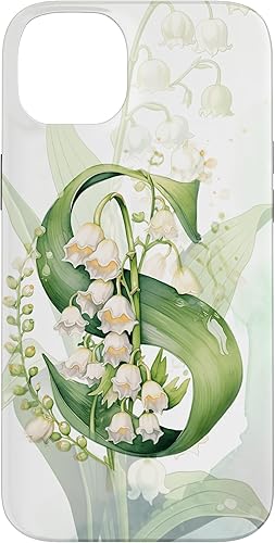 Vista 37 de Funda para iPhone 12/12 Pro Lovely Lily of The Valley Letra S May Birthday Case