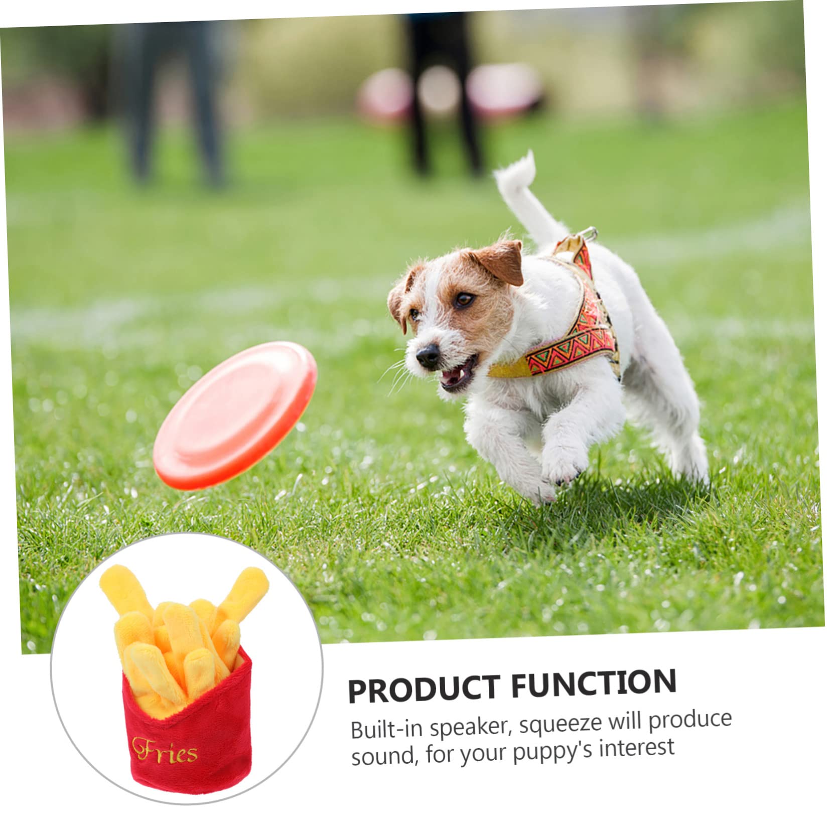 Hohopeti Jouet Couineur Jouet à Mâcher Sûr et Résistant en Peluche Imitation Nourriture pour Chien Rouge pour Animaux de Compagnie, pour Jeux de Traction et Mastication