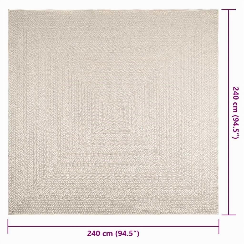 vidaXL Alfombra ZIZUR Apariencia Yute Interior Exterior Crema
