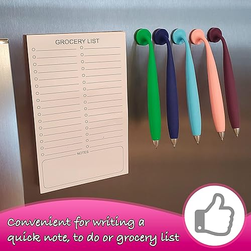 Miniatura 4 de Wellspring Wiggle Pen - Paquete de 2 bolígrafos magnéticos para refrigerador y otras superficies magnéticas, para hacer notas rápidas o listas, uso