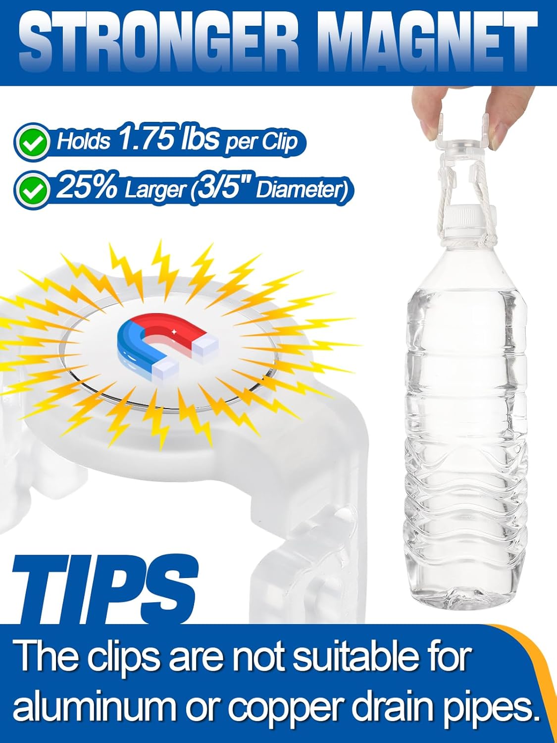 Aulock 100 pcs Strong Magnetic C9 Christmas Light Clips - Holiday String Light Hangers Gutter Hooks for Outdoor Xmas Metal Steel Roofs Ridge, White