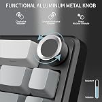 ATTACK SHARK X66 Wireless Mechanical Gaming Keyboard with Knob,Tri Mode USB-C/BT5.0/2.4G Gasket Mounted 60% RGB Gaming Keyboard, Side Printed PBT Keycap,Hot Swappable Strawberry Switch(Moonlight)
