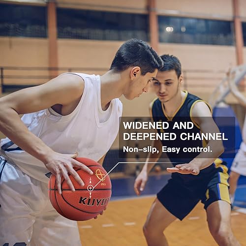 Miniatura 3 de KUYOTQ Kids Toddler Youth Adult Size 34567 Basketball 2225.527.528.529.5" Thickened Rubber or Faux Leather Indoor Outdoor Basketball for Boys Girls