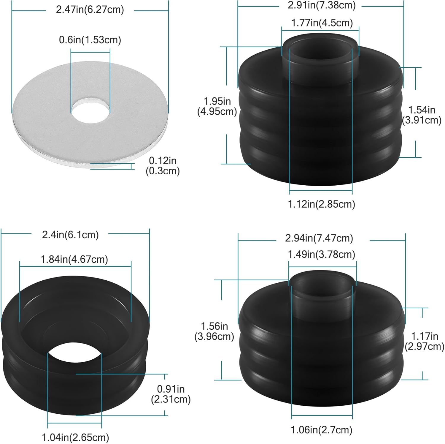 KF04050BK Body Cab Mount Bushing Kit Compatible with Ford F250 F350 Super Duty 2WD 4WD 1999-2017 Body Cab Mounts & Washers Polyurethane Black 20PCS