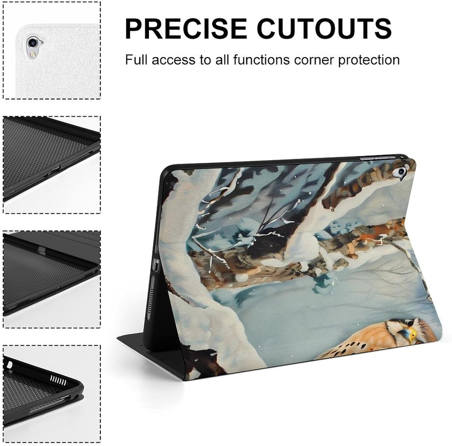 in Snowscape Kestrel Printed Case Trifold Stand Protective Cover Compatible with ipad Pro/2016 ipad Pro (9.7in)