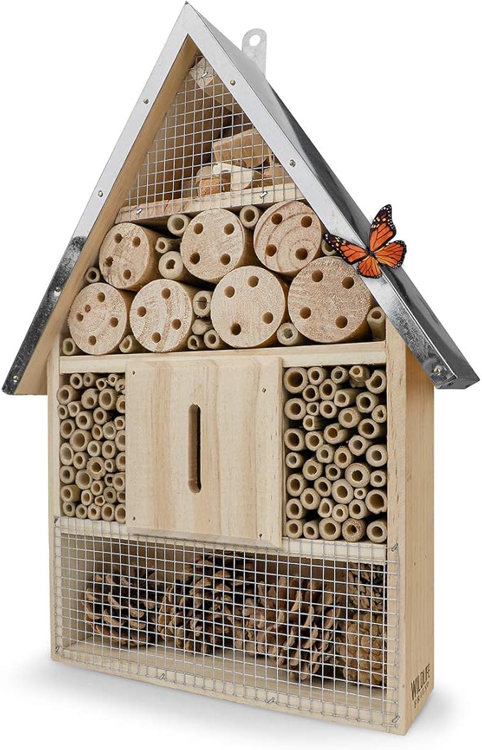 Esschert Design Houten Insectenhotel 9x15x26 cm Naturel/Mintgroen/Rood Esschert Design Houten Insectenhotel 9x15x26 cm Naturel/Mintgroen/Rood