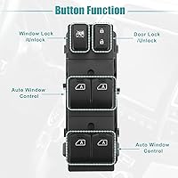 Vista 3 de ACROPIX Interruptor de elevalunas eléctrico delantero izquierdo del lado del conductor para Infiniti G37 - Paquete de 1 negro