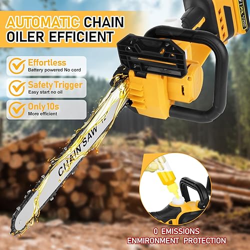 Miniatura 2 de Mini motosierra inalámbrica compatible con batería Dewalt de 20 V (sin batería, solo herramienta) Motosierra eléctrica de mano sin escobillas de 12