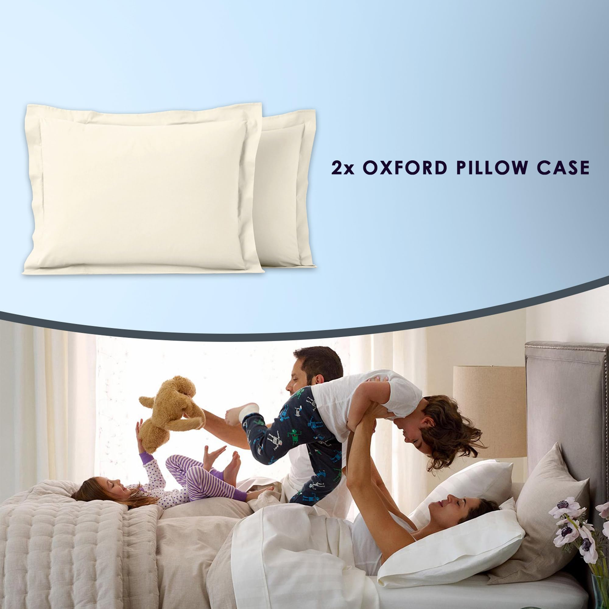 Pizuna Luxurious Cotton Emperor Size Fitted Sheets Ivory - Image 4