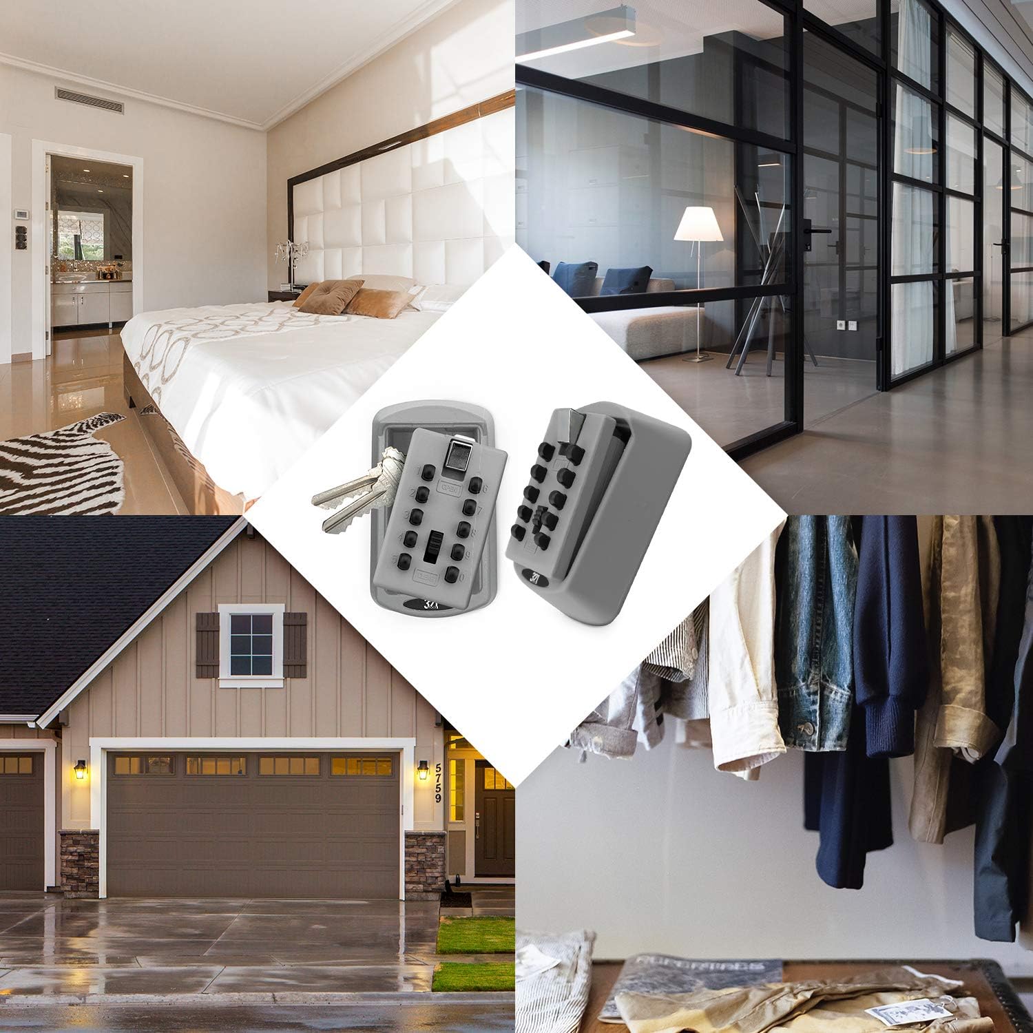 Key Lock Box LB-30. Hide A Key Realtor LockBox for Real Estate. Wall Mount Key Safe for House with Master Code Security Lock Combination.Hide a Key Outside
