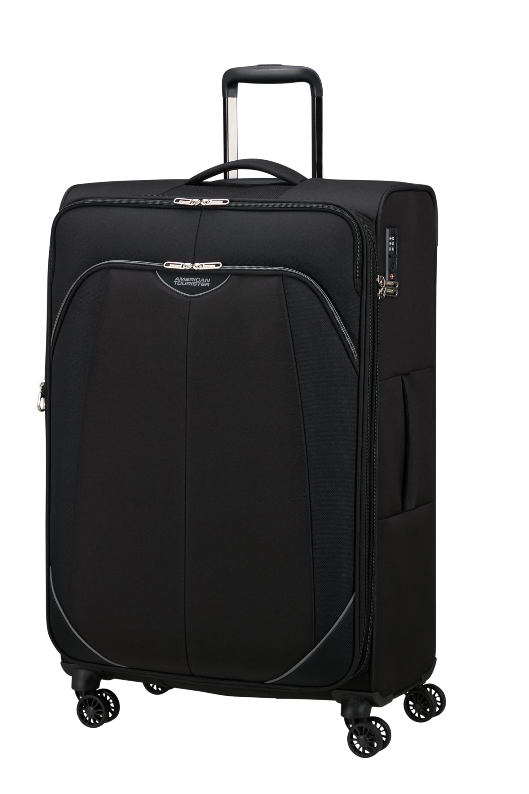 American Tourister Poproll - 3-teiliges Weichgepäck-Kofferset (Handgepäck, Mittel, Groß), Leicht - Schwarz (Black)