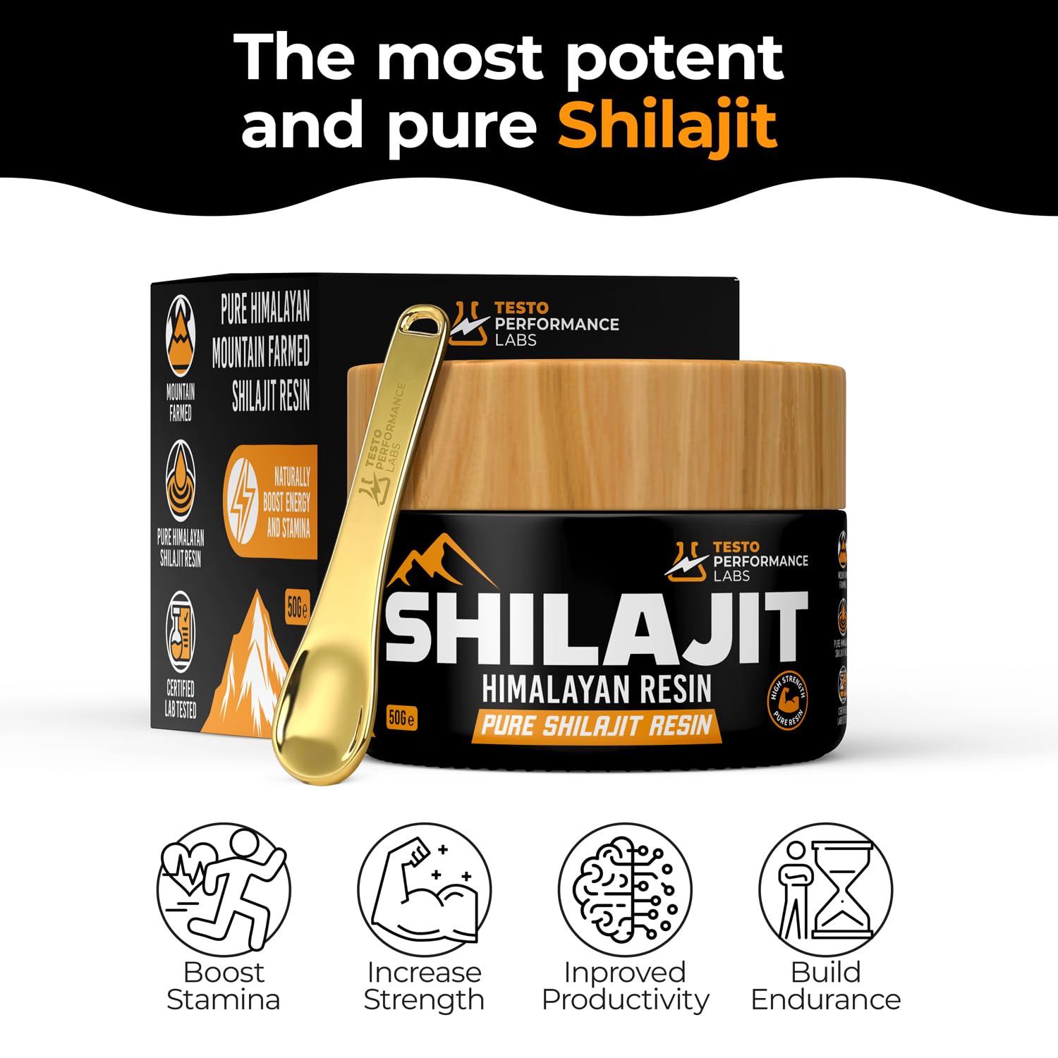 Resina Shilajit de 400 mg | Shilajit puro del Himalaya estándar de oro | Resina orgánica de Shilajit rica en más de 85 minerales para energía, vitalidad y apoyo inmunológico | Shilajit 100% natural