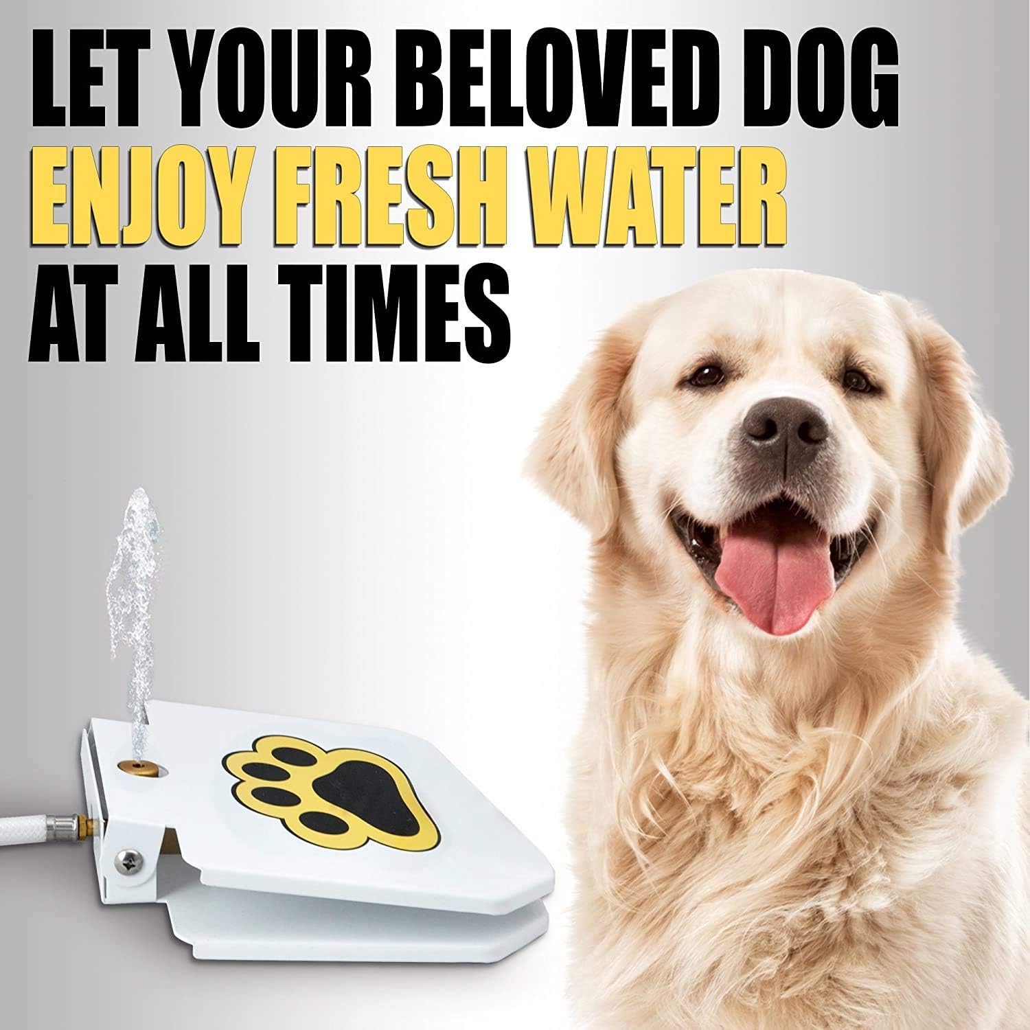 Dog Outdoor Dog Drinking Water Fountain Step On, Easy Paw Activated Drinking Pet Dispenser, Fresh Water, Sturdy, Easy to Use