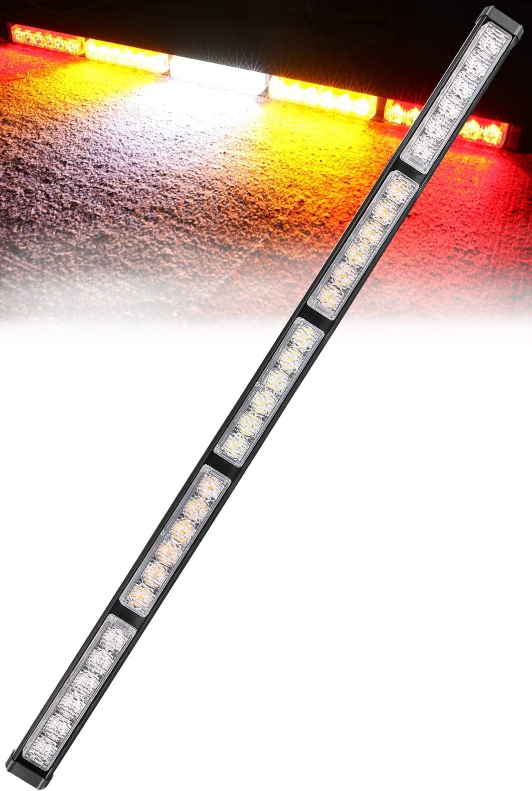 LED Emergency Flashing Light, 30 Inch LED Reverse Brake Turn Signal Light Bar Flash Strobe Universal Vehicles Flash Patterns for UTV RZR Truck ATV Can-Am Off Road (1 PCS)