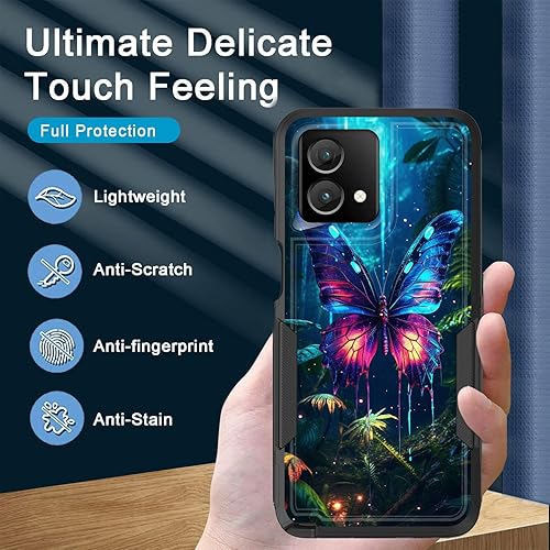 Miniatura 4 de Funda para Moto G Stylus 5G 2023, resistente de doble capa híbrida de policarbonato duro, goma suave, a prueba de golpes, funda protectora