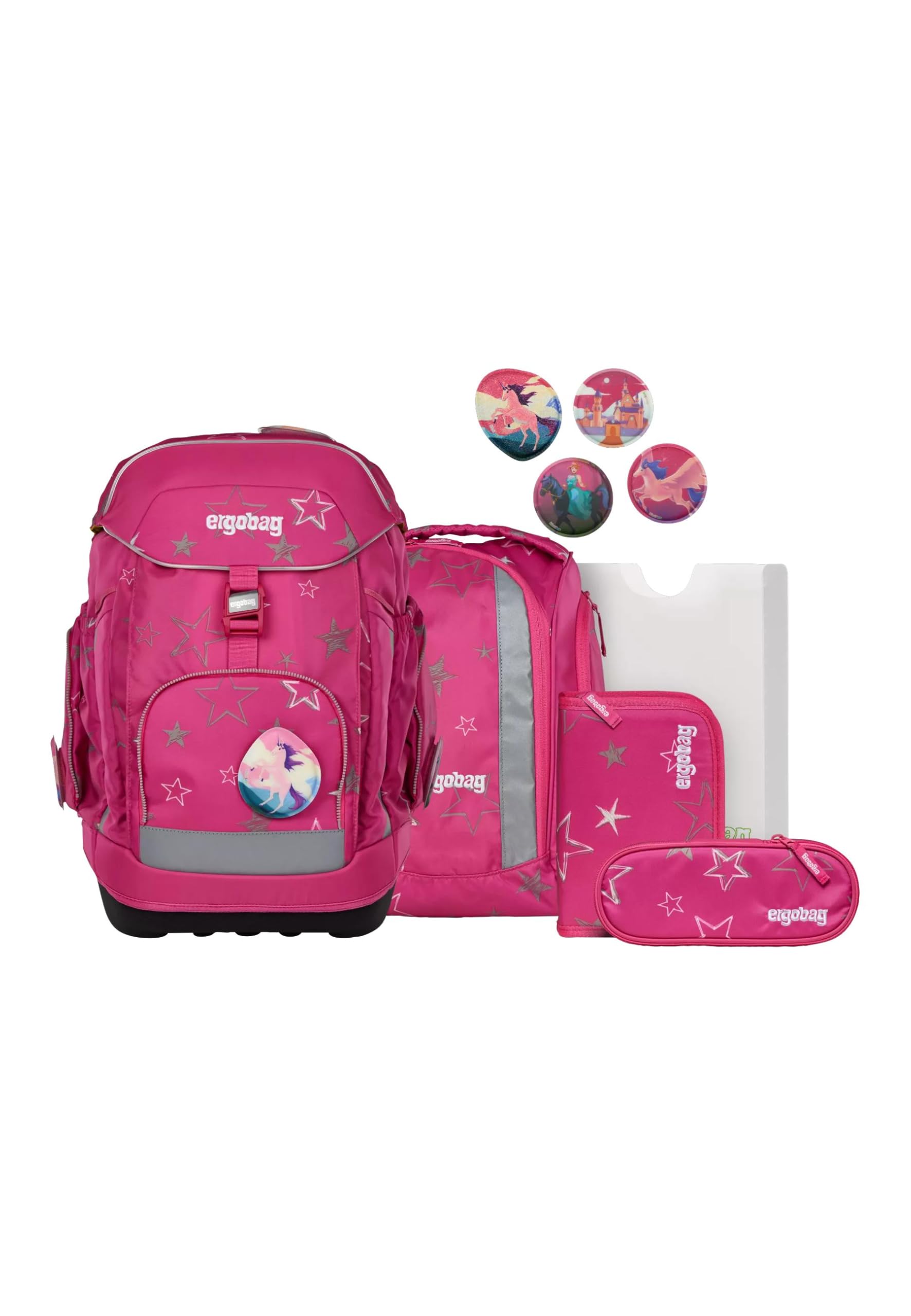 ergobag maxi set Set di 6 pezzi, zaino scolastico, cartella ergonomica, ideale per bambini grandi a partire dalla prima elementare
