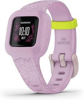 Garmin vivofit jr. 3, Fitness Tracker for Kids, Includes Interactive App Experience, Swim-Friendly, Up To 1-year Battery Life, Lilac Floral