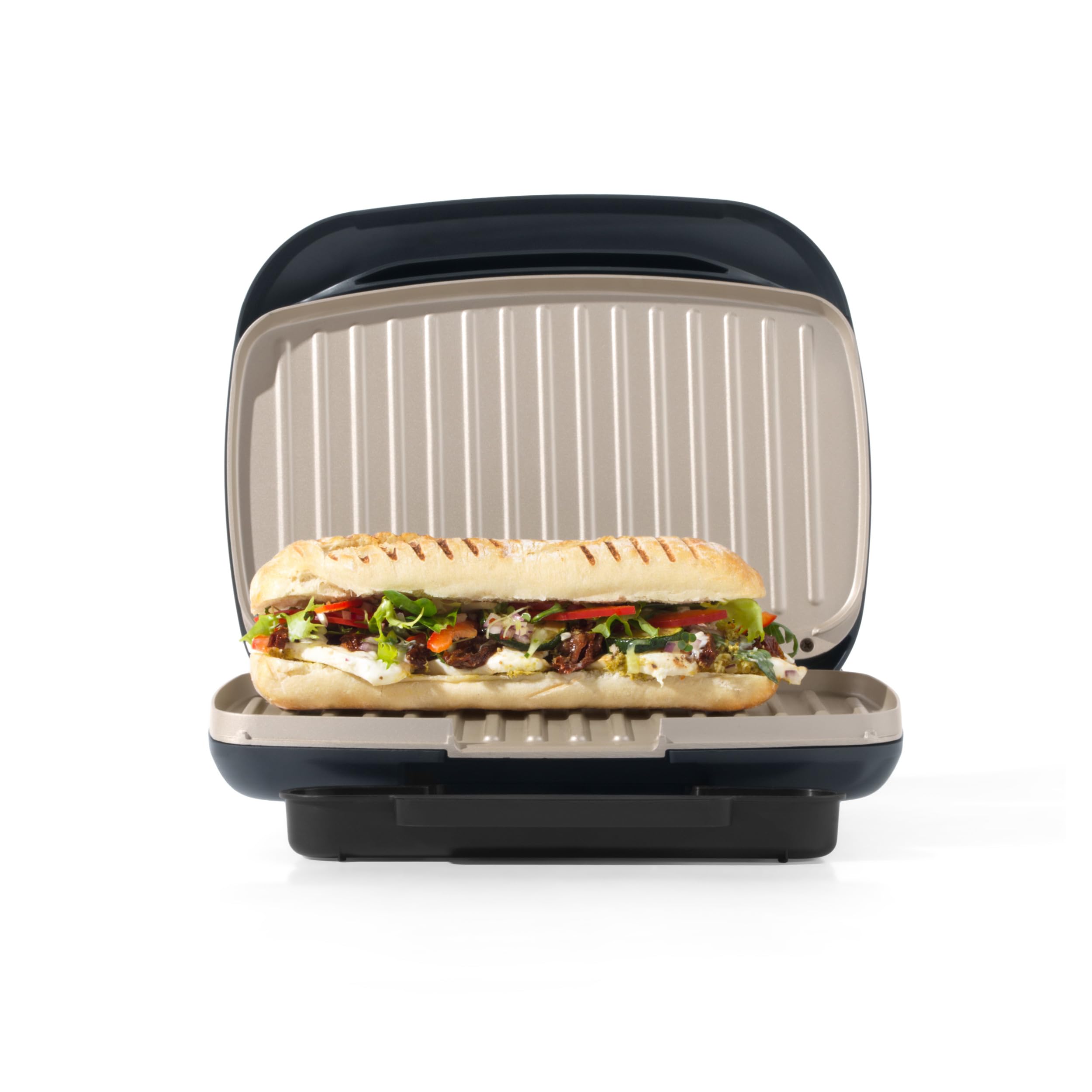 Salter Marino Health Grill - Smokeless Electric Griddle, Indoor Panini Press, Removable Drip Tray, Non-Stick Plates, Healthy Cooking With Little To No Oil, Automatic Temperature Control, Blue Grey