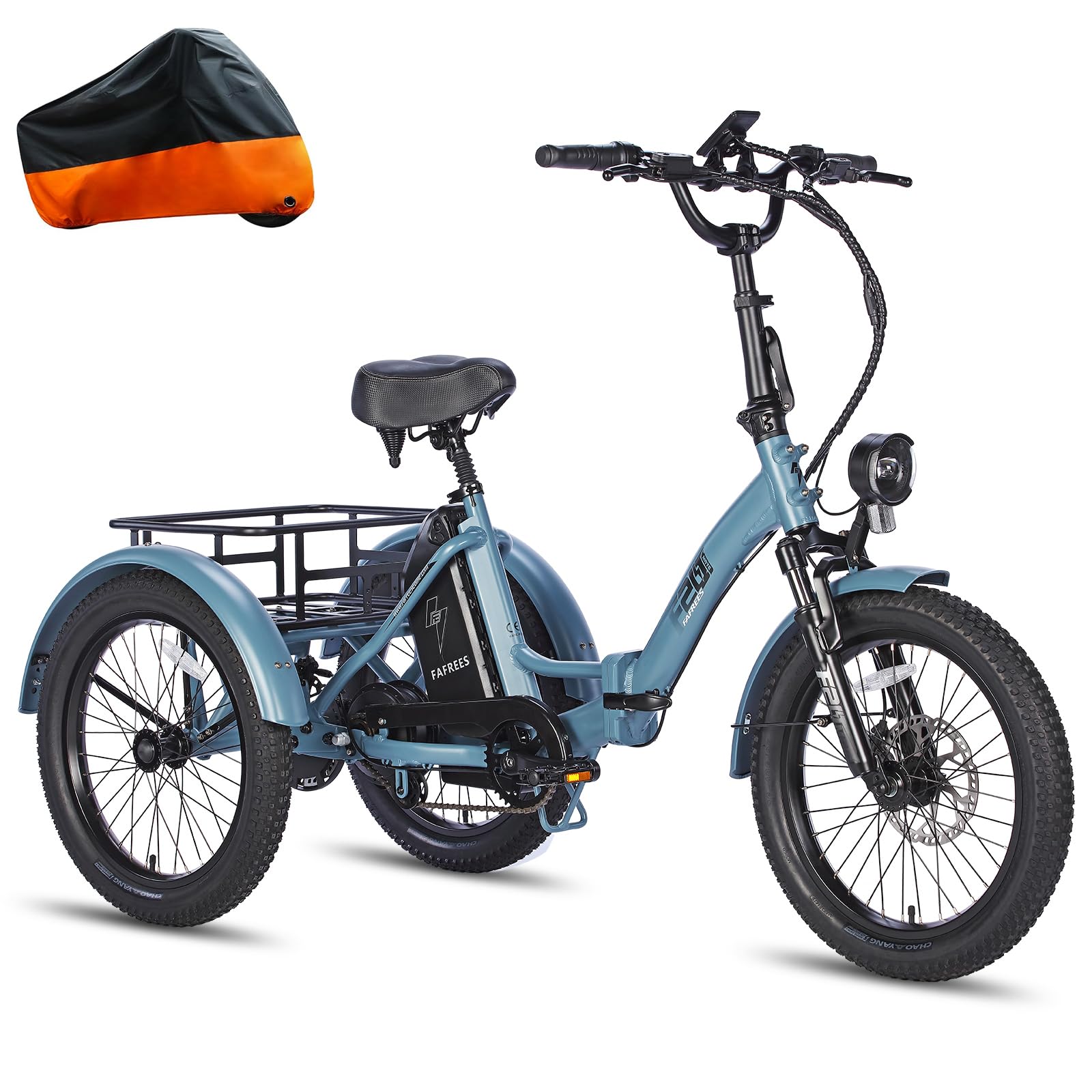 Fafrees F20 Mate E Bike Dreirad für Erwachsene 48V Zulassung [ Offiziell ] Herren E Bike Damen, Elektrofahrrad 3 Rädern 65N.m, Elektro Dreirad 20 Zoll, Ebike Lastenfahrrad IPX5, Fahrrad Fatbike 180kg