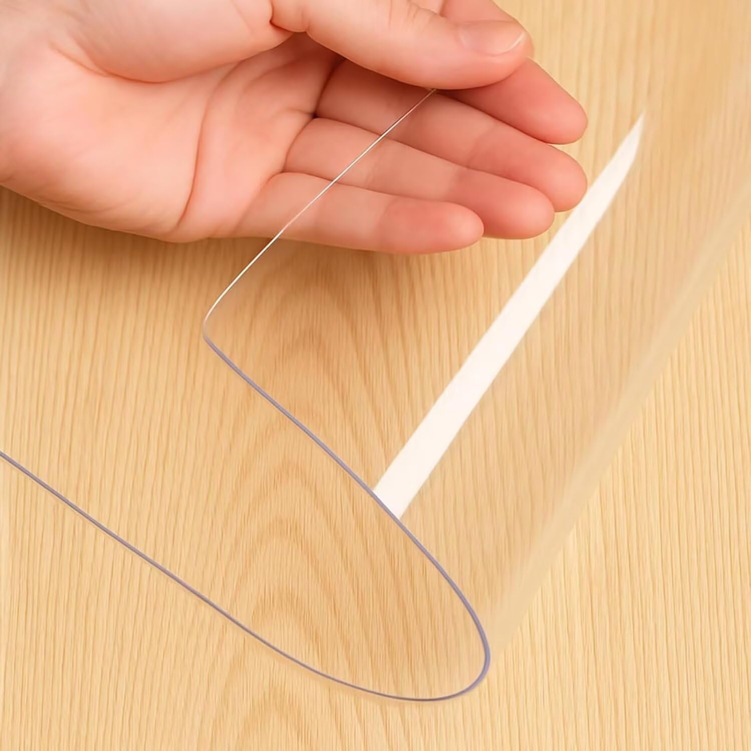 Clear Table Cover Protector 17x39Inch, 1mm Thick Plastic Table Cover Rectangle,PVC Clear Table Protector,Desk Protector Mat for Kitchen,Writing Desk，Dining Room Table