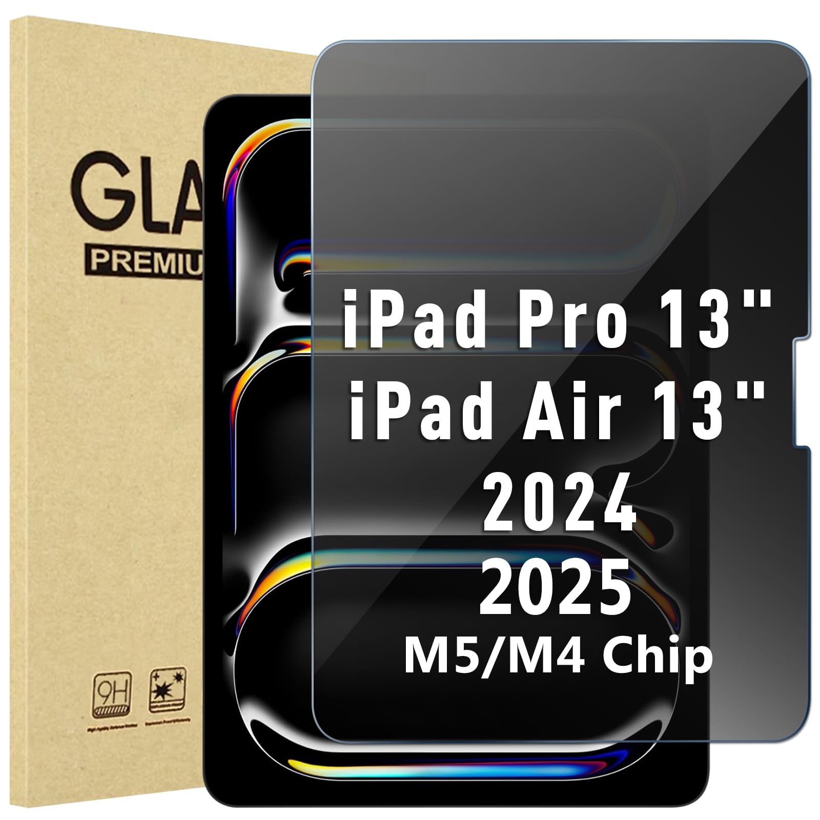 ProCase 1 Pack Privacy Screen Protector for iPad Pro 2025/2024 (M5/M4) /Air 13-Inch 2024; Anti-Spy Tempered Glass Film Guard for 2024 iPad Pro/iPad