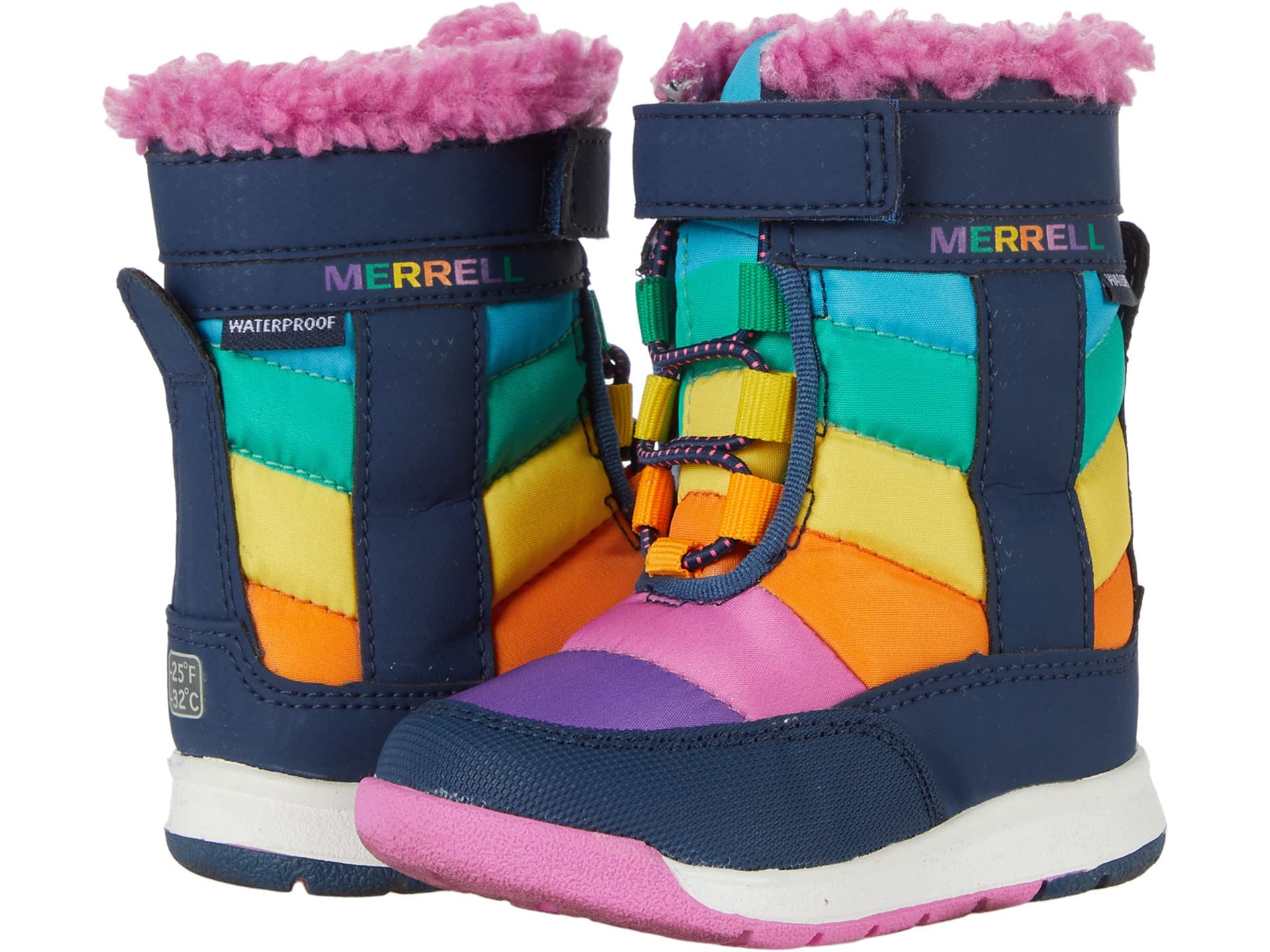 Merrell Alpine Puffer JR Waterproof Backpacking Boot, Rainbow Multi, 4 US Unisex Big Kid