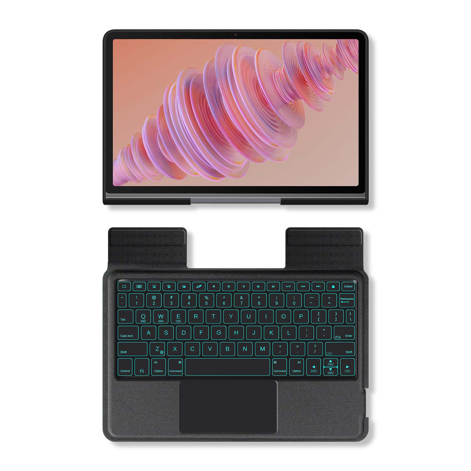 Etui z klawiaturą do Lenovo Tab Plus (TB351FU) 11,5 cala 2024, Odłączana Podświetlenie Klawiatura Bezprzewodowa z Uchwytem Na Ołówek, Cienka Obudowa Folio z Myszą Bluetooth