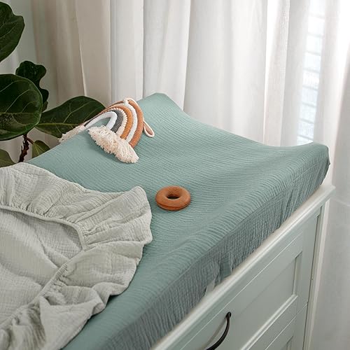 Miniatura 2 de lulumoon Funda para cambiador de bebé funda de muselina para cambiador de pañales, sábanas para cambiadores para niñas y niños
