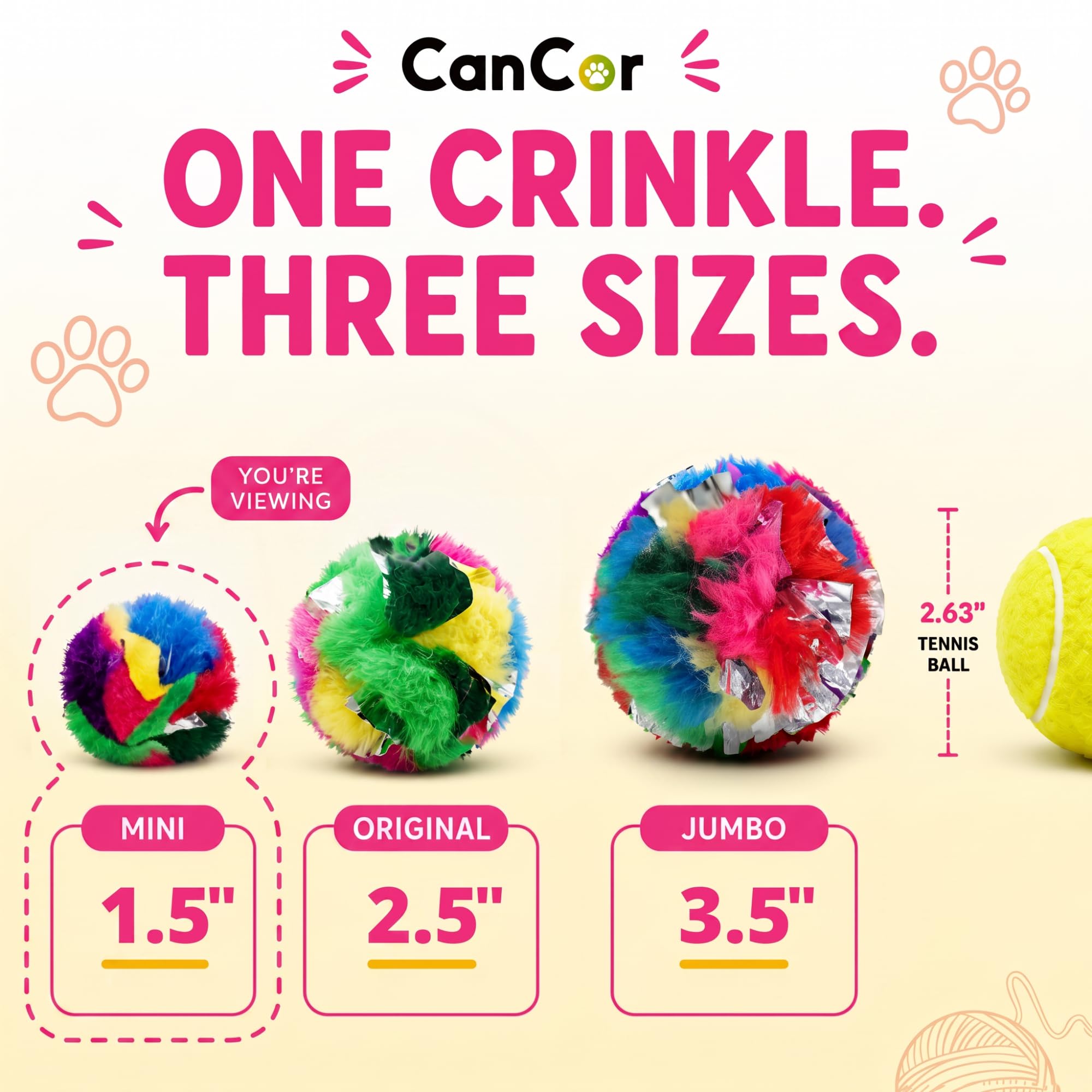 Mini Crinkle Ball Katzenspielzeug