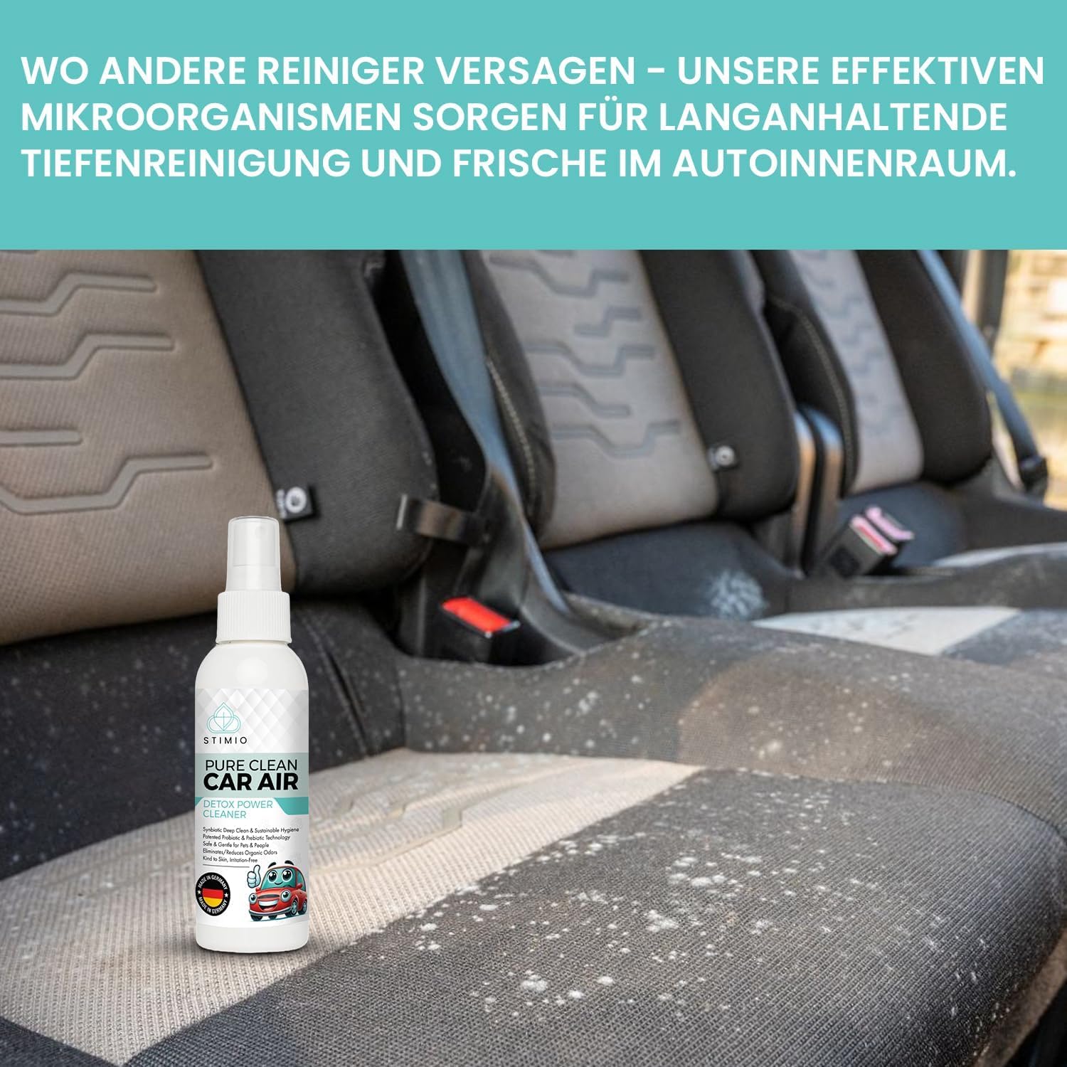 Set auto deumidificatore e elimina odori – 2 sacchetti di carbone attivo da 500 g + spray probiotico da 100 ml – Aria pulita. Sedili asciutti. Interni freschi – Senza sostanze chimiche o profumi