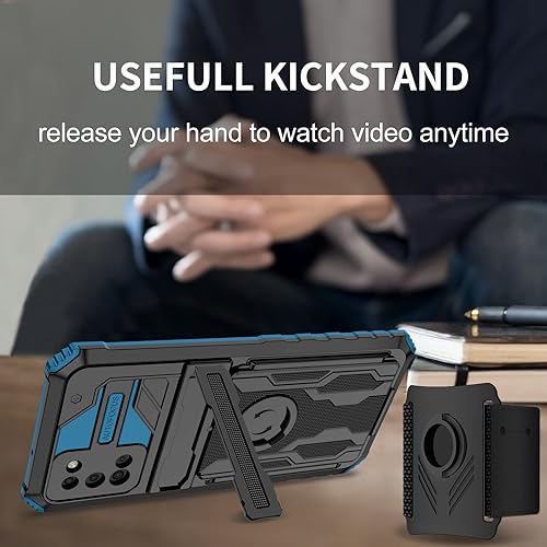 Miniatura 4 de Funda compatible con Xiaomi Poco X3  Poco X3 Pro, soporte integrado compatible con Xiaomi Poco X3 NFC a prueba de golpes 2 en 1 Funda protectora