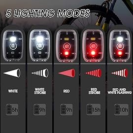 Mudder Running Lights for Runners Rechargeable LED Safety Lamps USB Rechargeable Clip on Strobe Bicycle Tail Lamps with 5 Modes Flashing Bike Lights for Night Riding Walking Hiking Pet Dog(4 Pieces)
