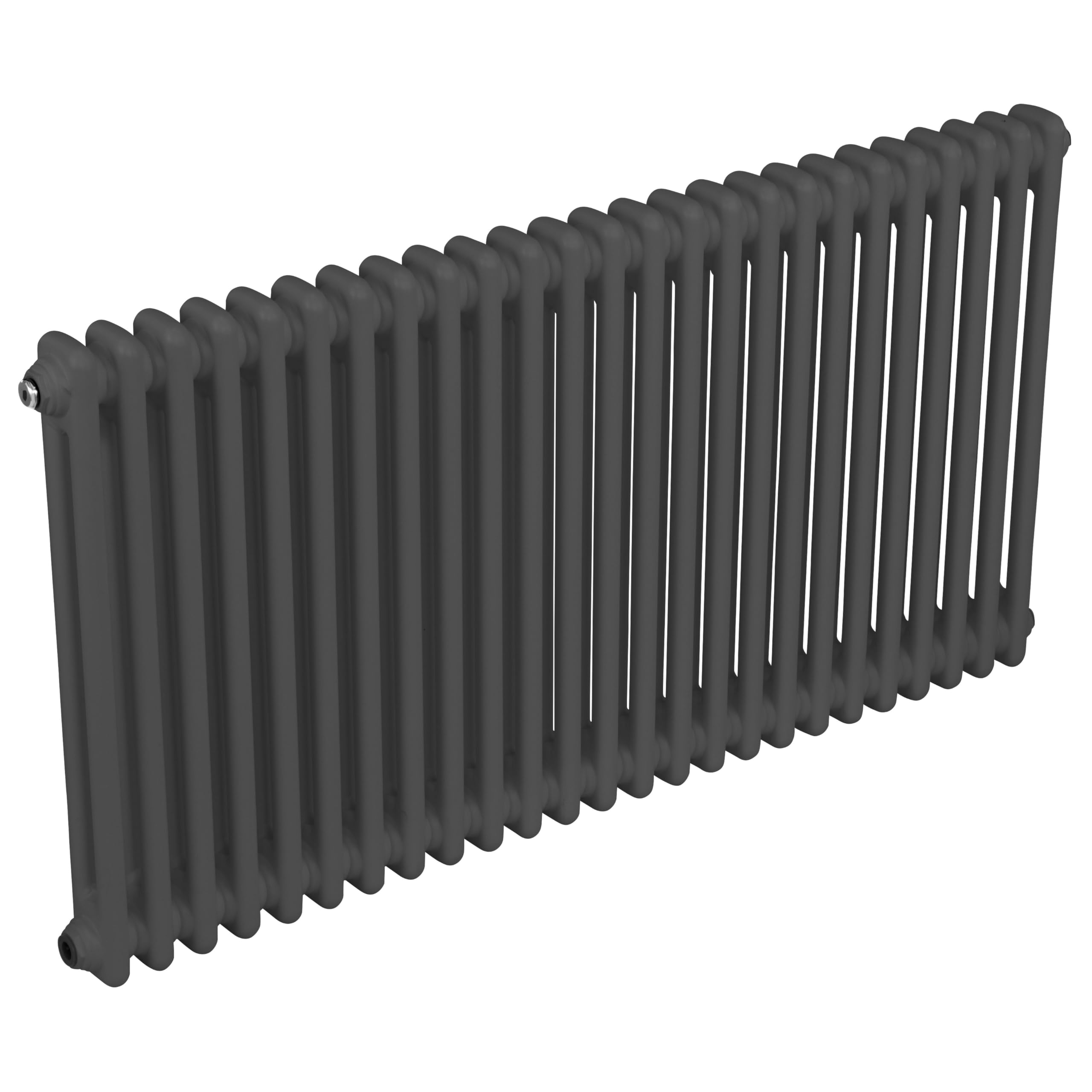 Baridi Horizontal Traditional 2 Column Radiator 600 x 1147mm, 25 Fins, Efficient Heat Output, Central Heating, Anthracite - DH360