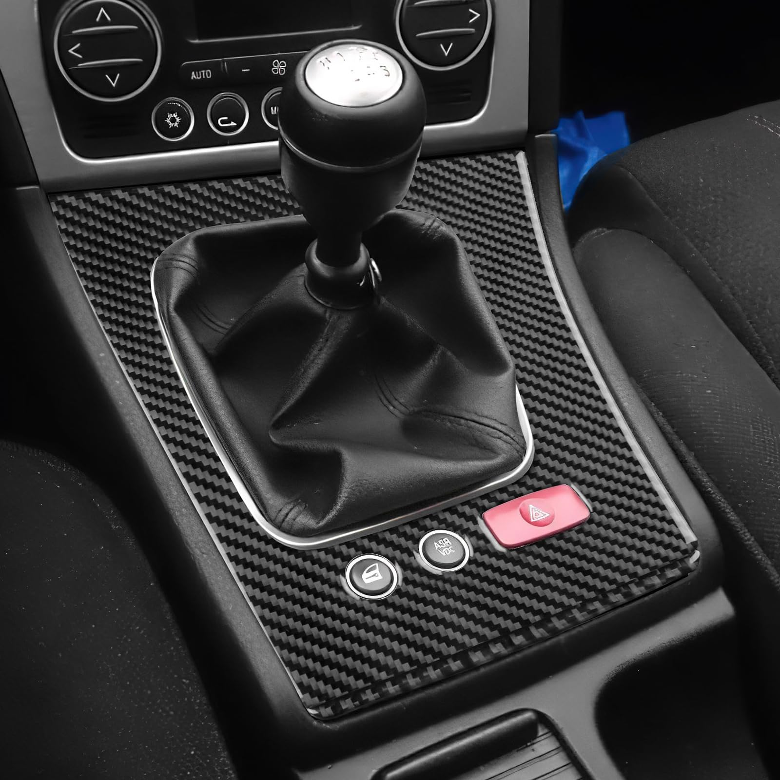 KUNGKIC Per Alfa Romeo 159 2005 – 2023 in fibra di carbonio auto centro, decorazione pannello leva del cambio telaio adesivo accessorio regalo, cambio manuale (nero)