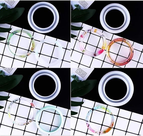 Nifocc Round Silicone Mold Bangle Bracelet Jewelry Casting Mold Resin Epoxy Mould for Jewelry Making Keychain Crafts Decoration Making DIY Crafts Tools - 3 Different Size 3 Pack