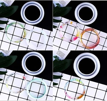 Nifocc Round Silicone Mold Bangle Bracelet Jewelry Casting Mold Resin Epoxy Mould for Jewelry Making Keychain Crafts Decoration Making DIY Crafts Tools - 3 Different Size 3 Pack