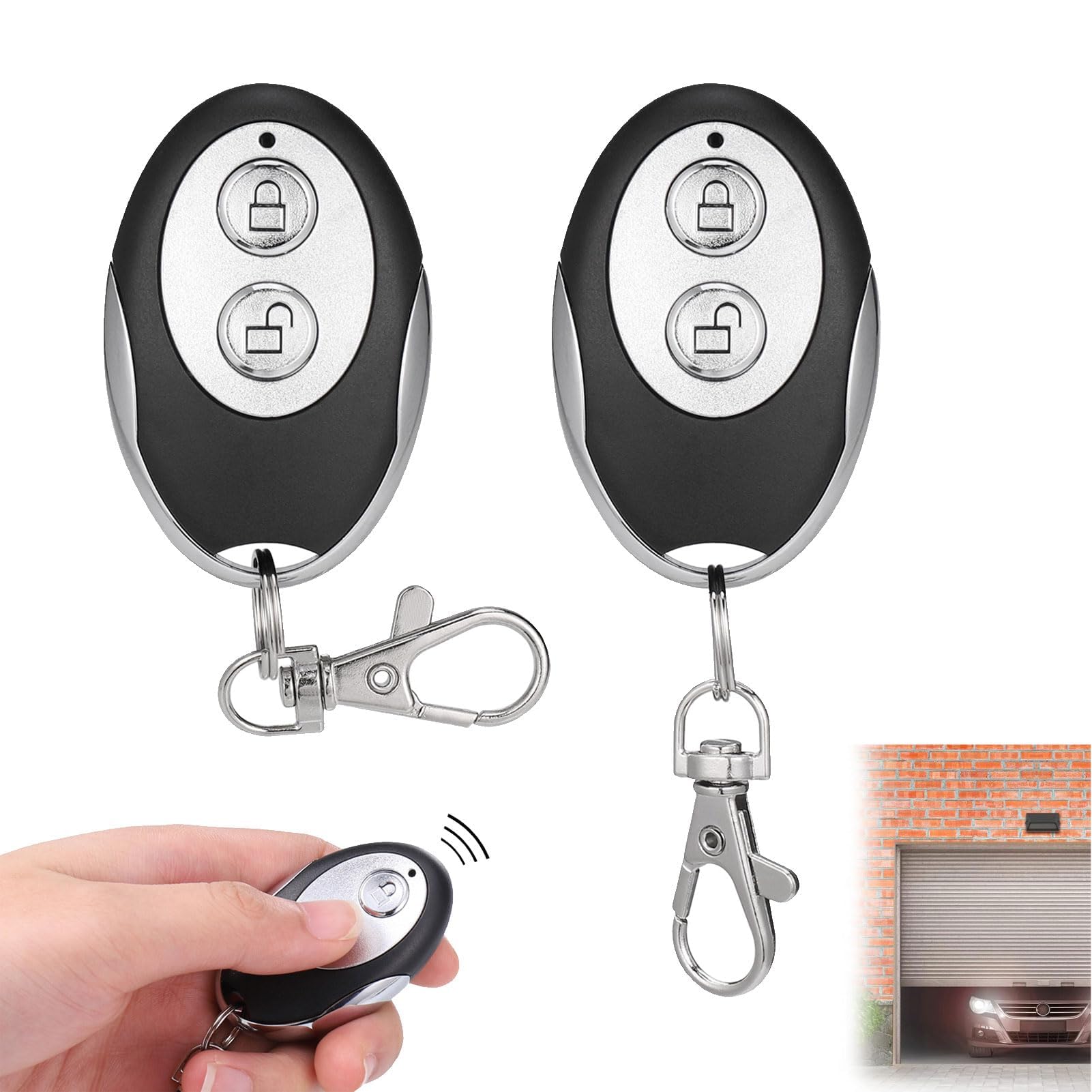 NALACAL 433.92MHz Garage Door Opener, Garage Door Remote Control, 433.92 MHz Handheld Transmitter Remote Control for Car,Warehouse Door,Road Gate, Lamps, 2Pcs